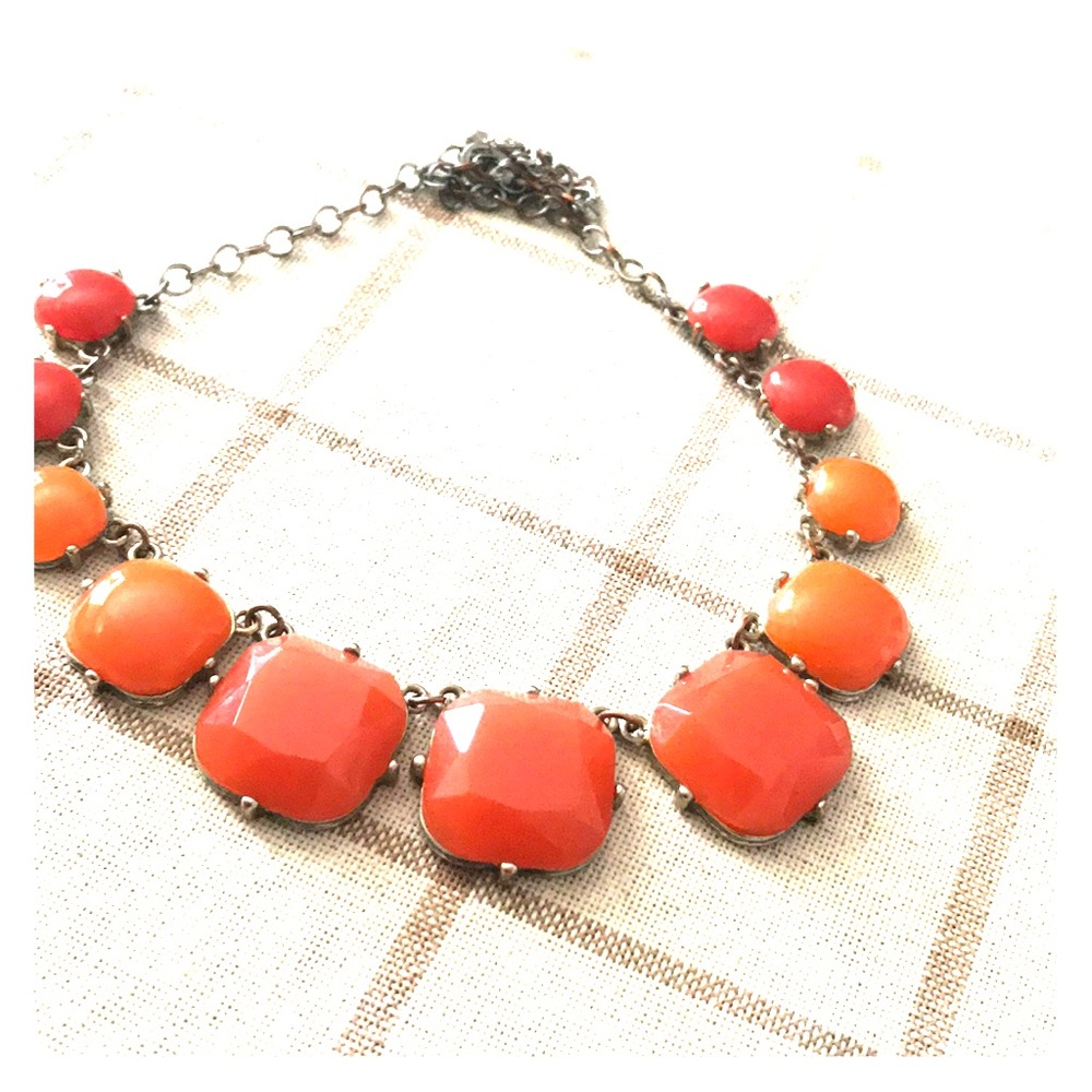 Coral/orange statement necklace